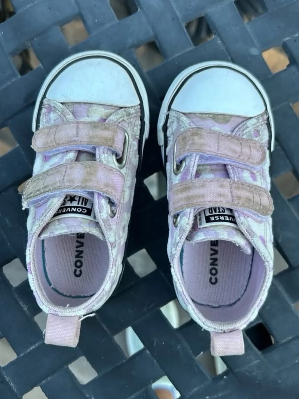 Converse Kids Pink Floral Canvas Velcro Sneakers